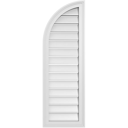 Ekena Millwork Quarter Round Top Left Surface Mount PVC Gable Vent w/ 2"W x 1-1/2"P Brickmould Frame, 14"W x 42"H GVPQL14X4202SF